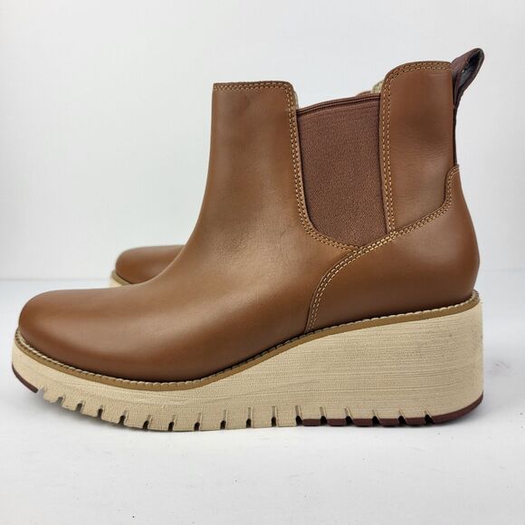 Cole Haan Zerogrand City Wedge Chelsea Boots British Tan Women’s Size 10.5 B - Picture 2 of 15